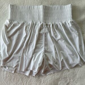 White Smocked Waist Shorts